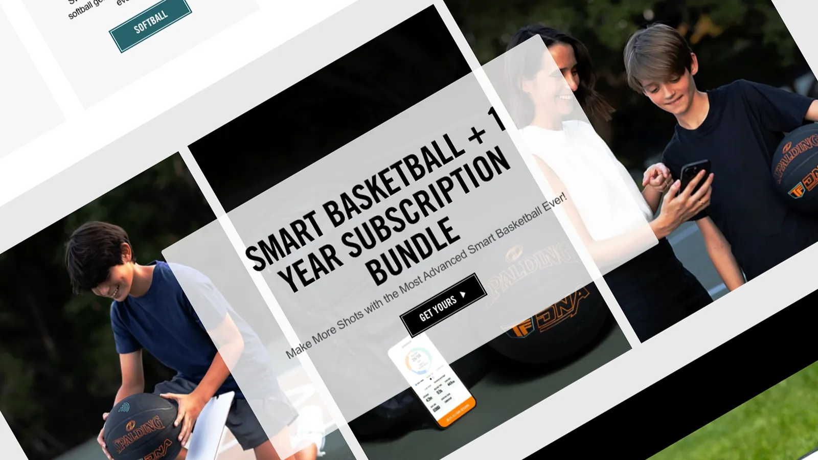 A zoomed in screenshot of Spalding`s website.