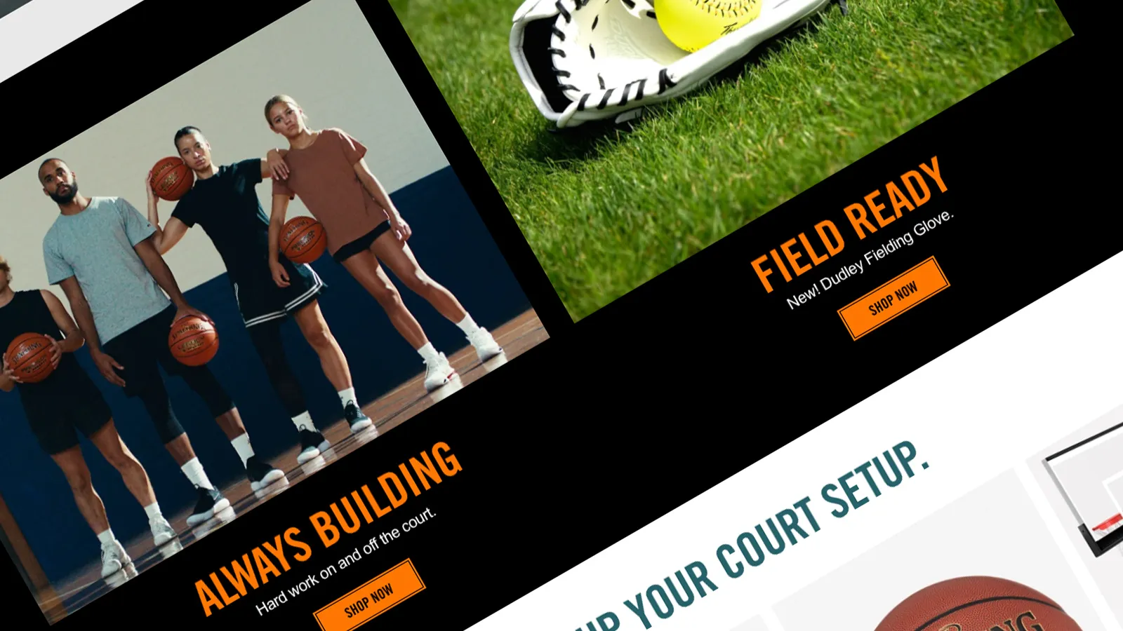 A zoomed in screenshot of Spalding`s website.